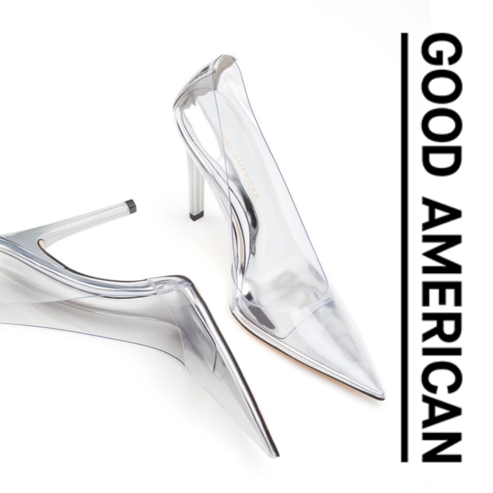 GOOD AMERICAN- Cinder-F*cking Rella Glass Pumps - Glass 002 - Size 6.5